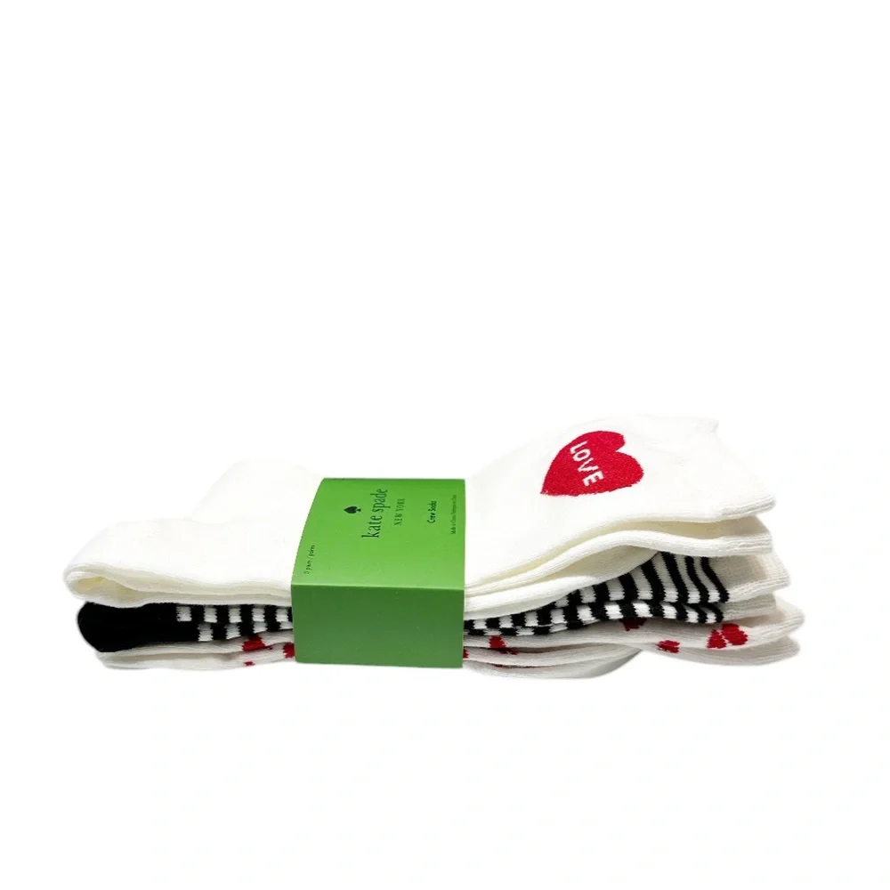 NEW Kate Spade VALENTINE’S Crew Socks Set/3